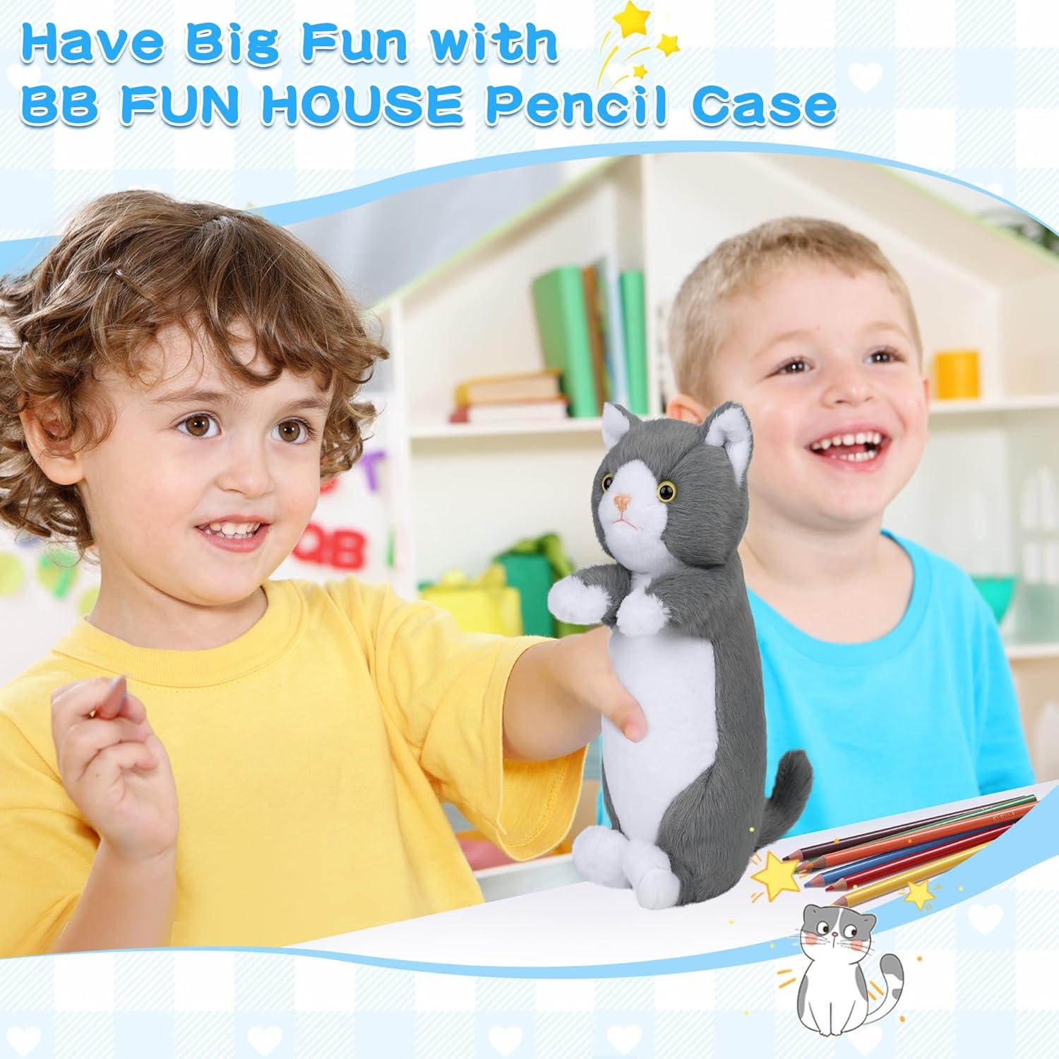 Estuche de Lápices de Peluche BB FUNHOUSE Gato 26x10cm