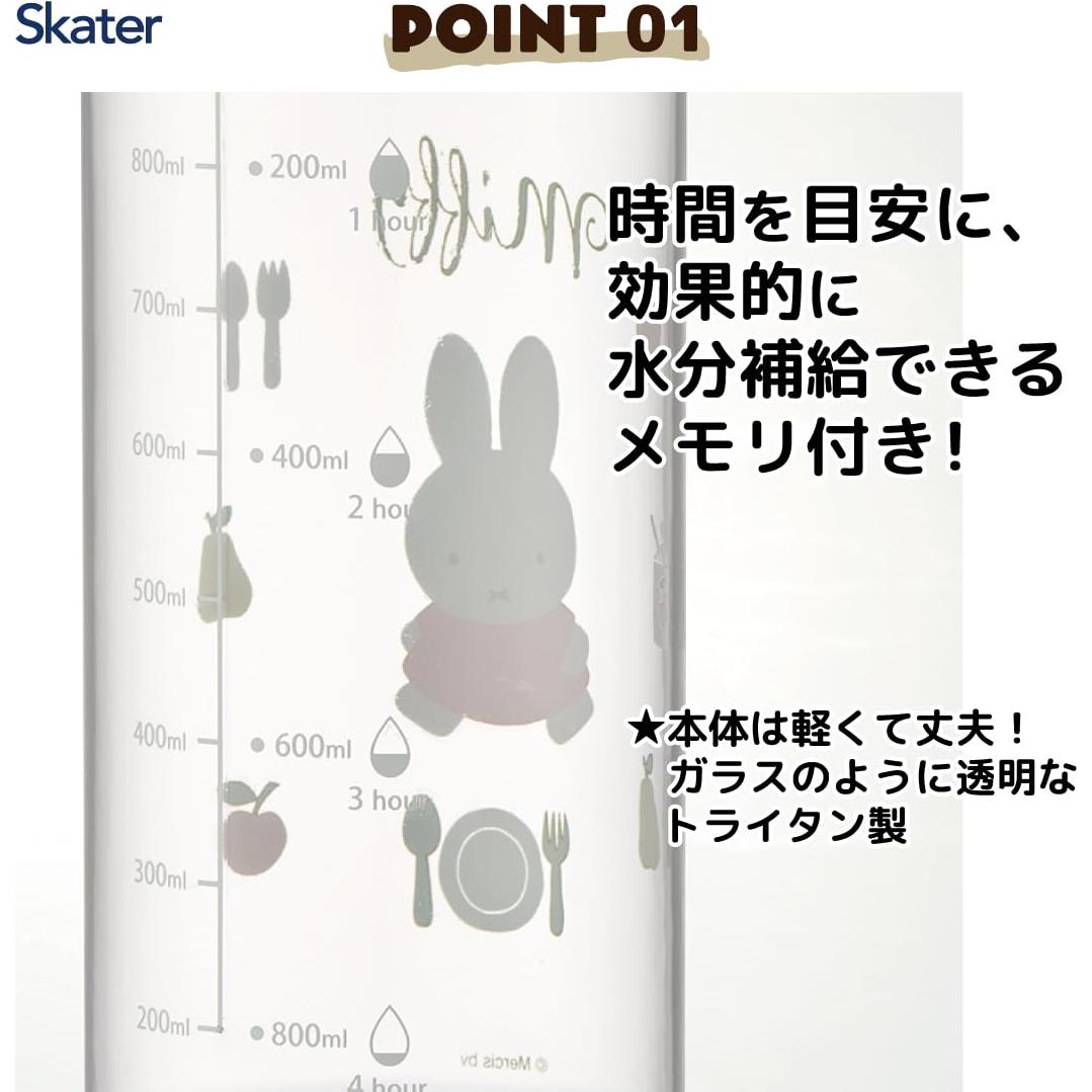 Botella de Agua Skater Miffy 1L con Asa y Tapa de Presión