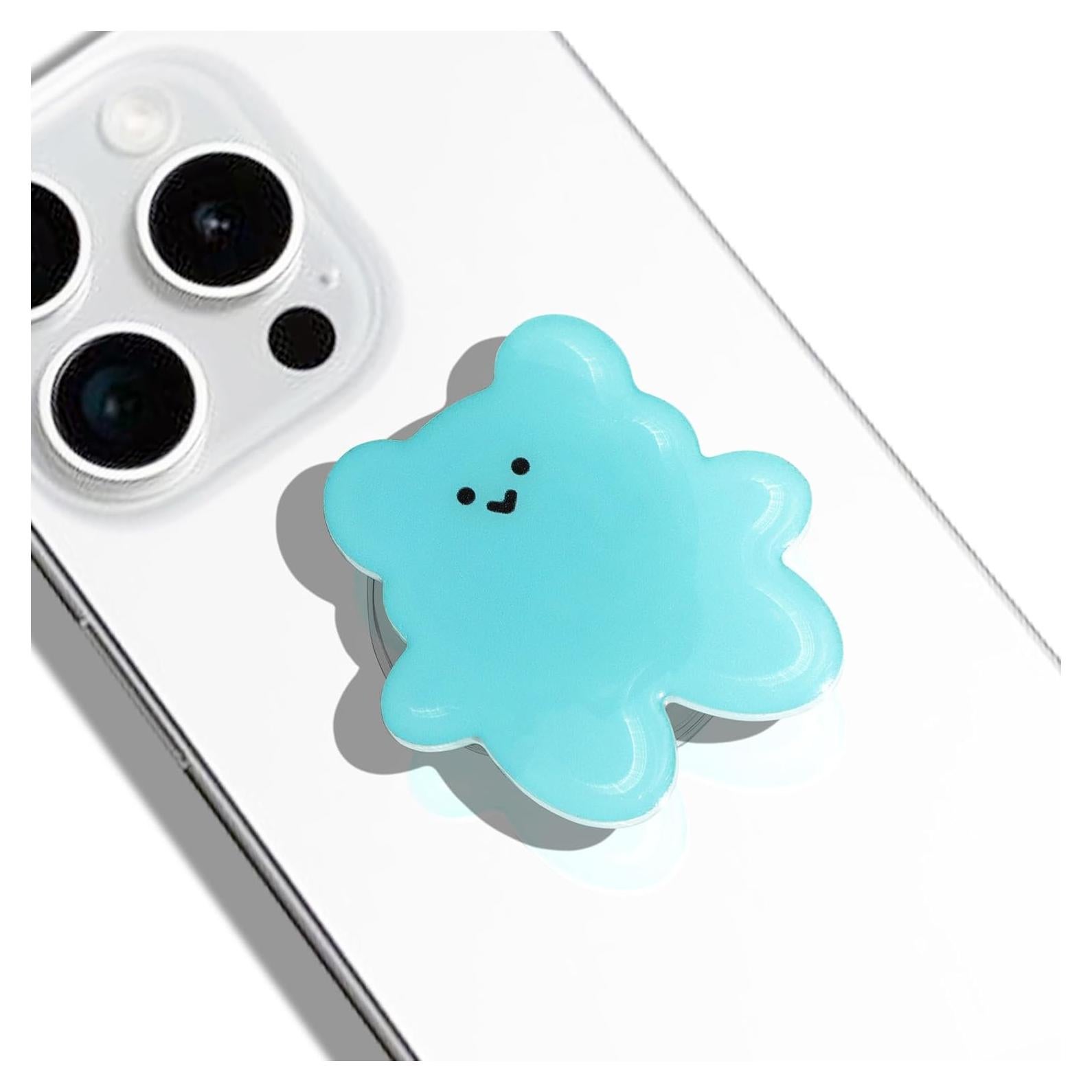 GRIPONG Cute 2D Gummy Bear Shape Expandable Collapsible Mobile Phone Grip Stand Holder for Smartphone Tablet Cell Phone Accessory (Blue)