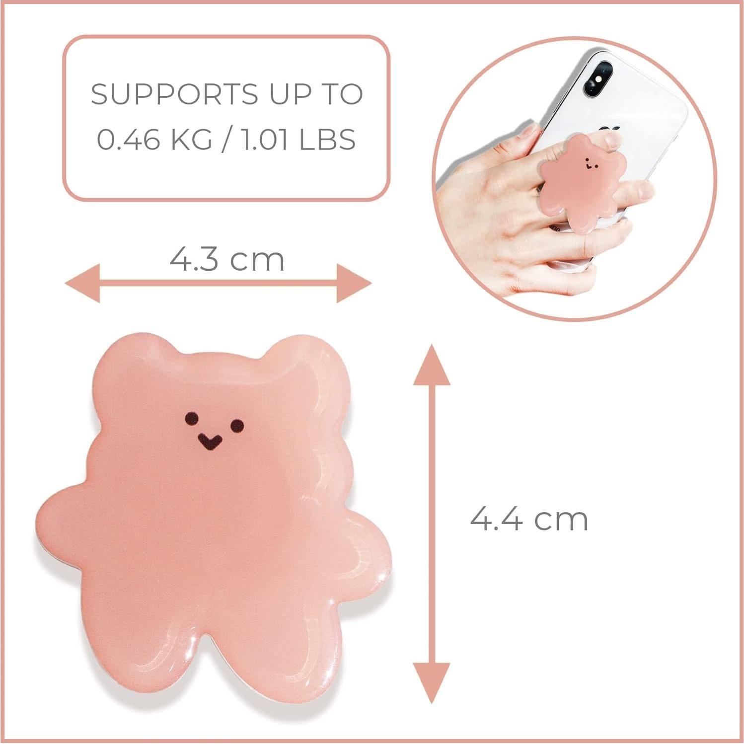 GRIPONG Cute 2D Gummy Bear Shape Expandable Collapsible Mobile Phone Grip Stand Holder for Smartphone Tablet Cell Phone Accessory (Blue)