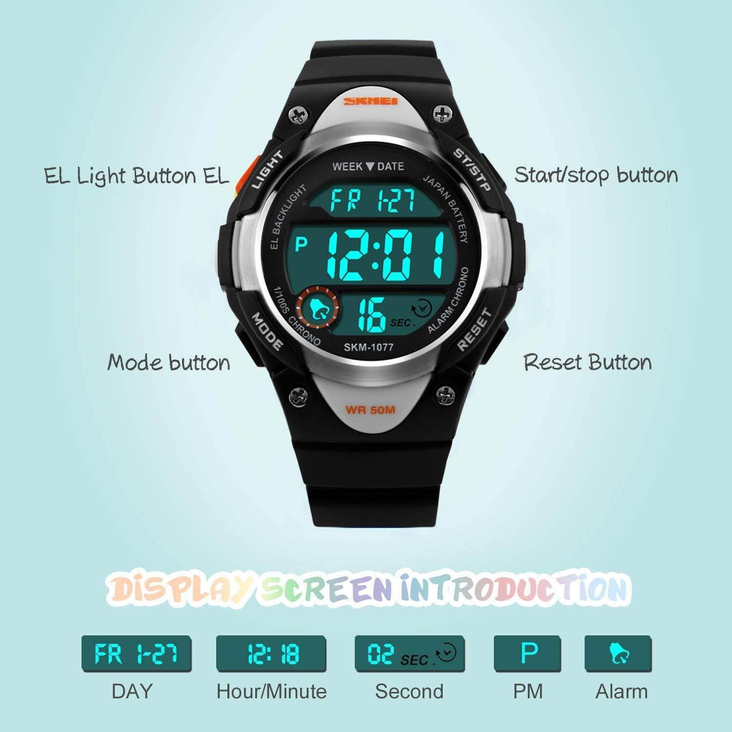 Reloj Digital Deportivo Cofuo CF-1077 Negro Impermeable