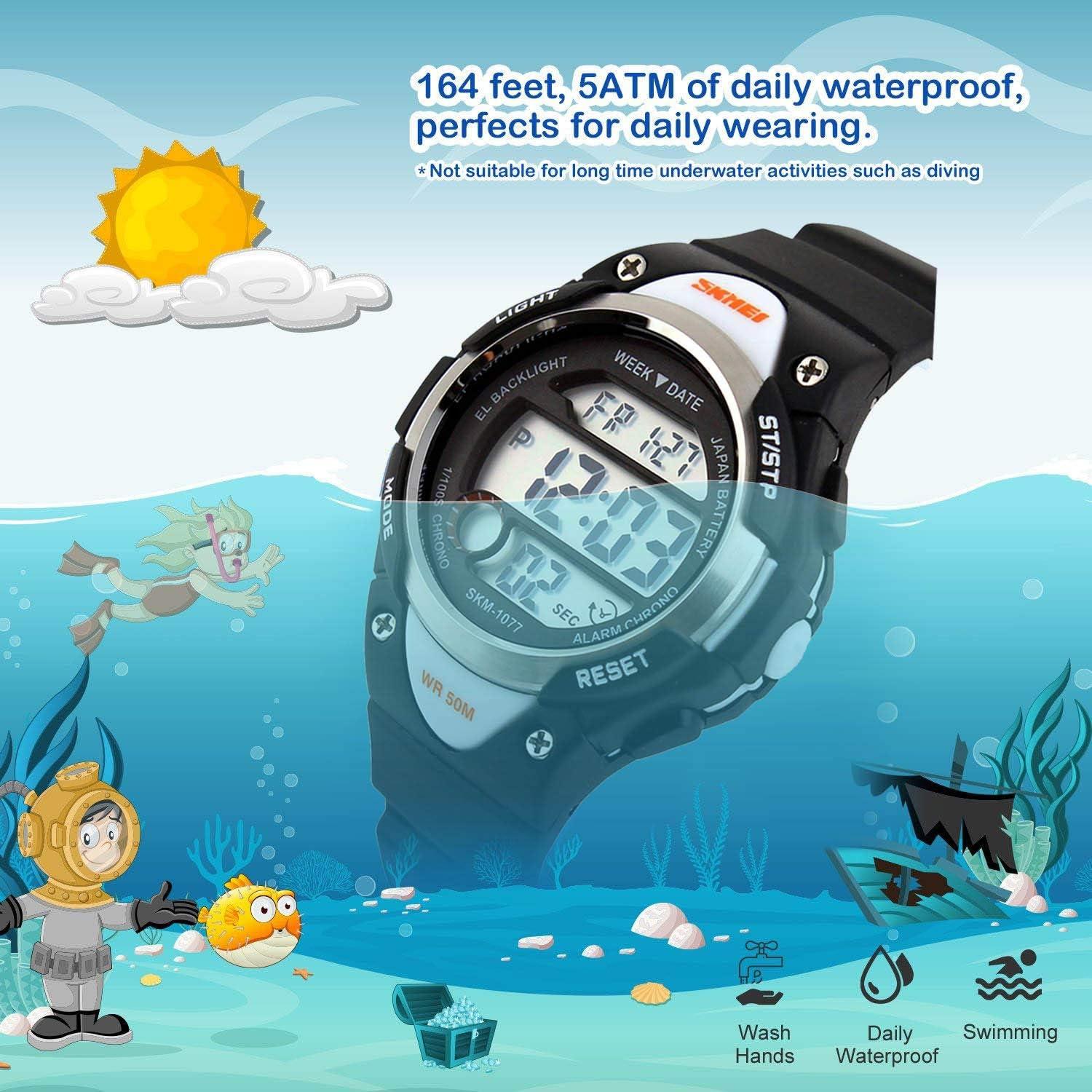 Reloj Digital Deportivo Cofuo CF-1077 Negro Impermeable