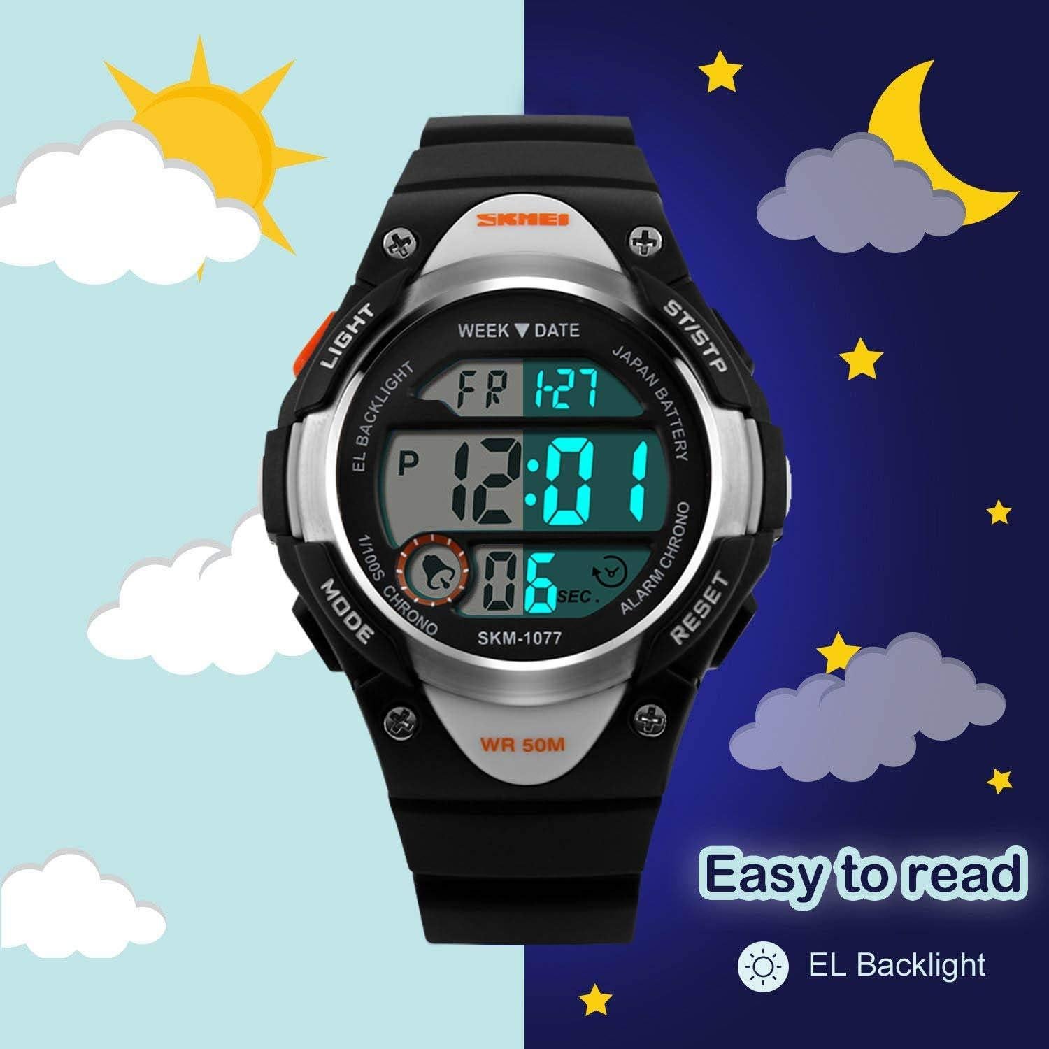 Reloj Digital Deportivo Cofuo CF-1077 Negro Impermeable