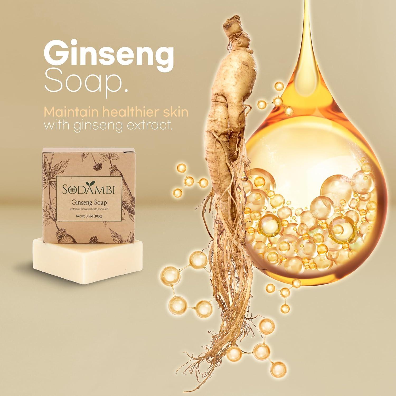 Jabón Artesanal de Ginseng Sodambi - Hidratante Natural 92g