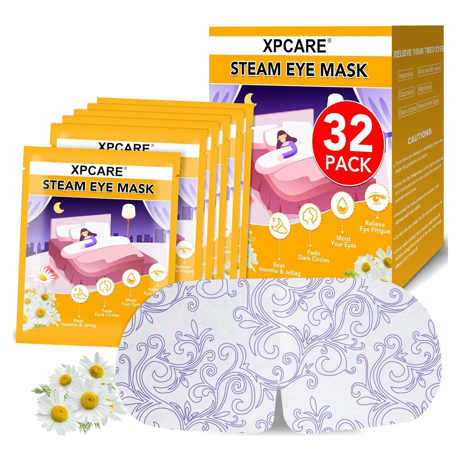 XPCARE Máscaras de Ojos de Vapor Calentadas - 32 Unidades Manzanilla