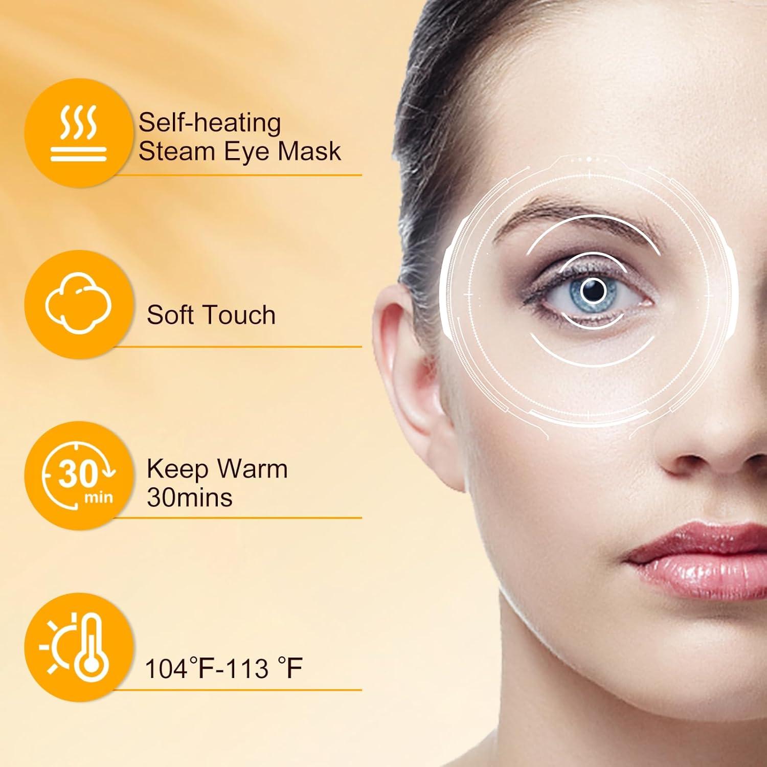 XPCARE Máscaras de Ojos de Vapor Calentadas - 32 Unidades Manzanilla