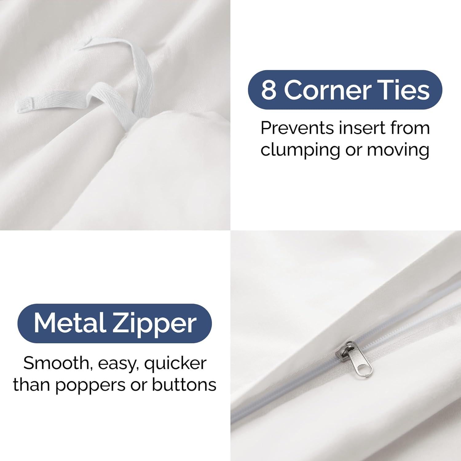 Juego de Funda de Edredón Twin CGK Unlimited Microfibra Blanco