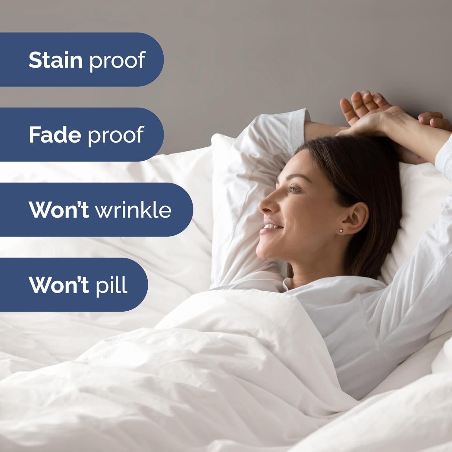 Juego de Funda de Edredón Twin CGK Unlimited Microfibra Blanco