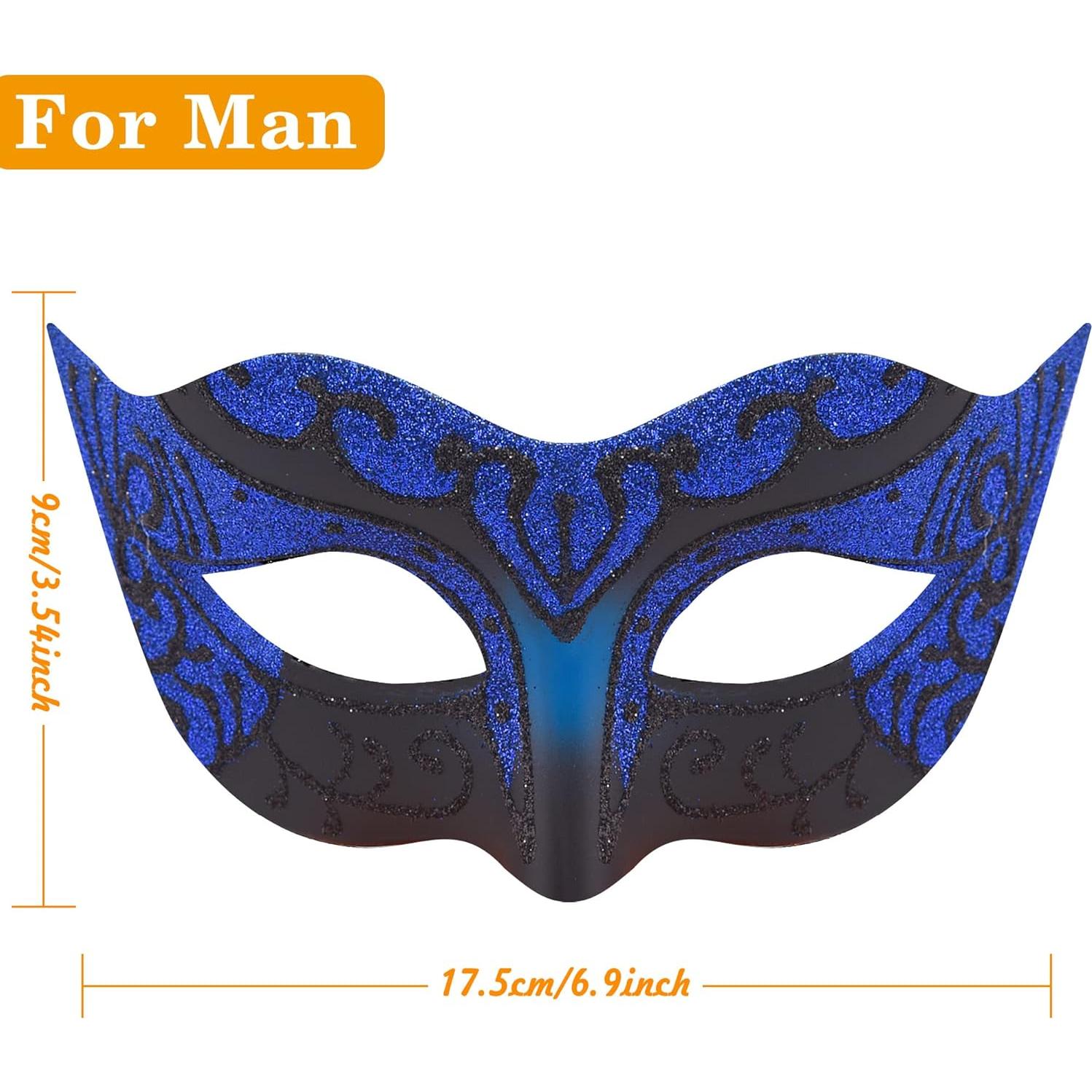 Conjunto de Máscaras de Fiesta para Parejas SIQUK - Negro y Azul