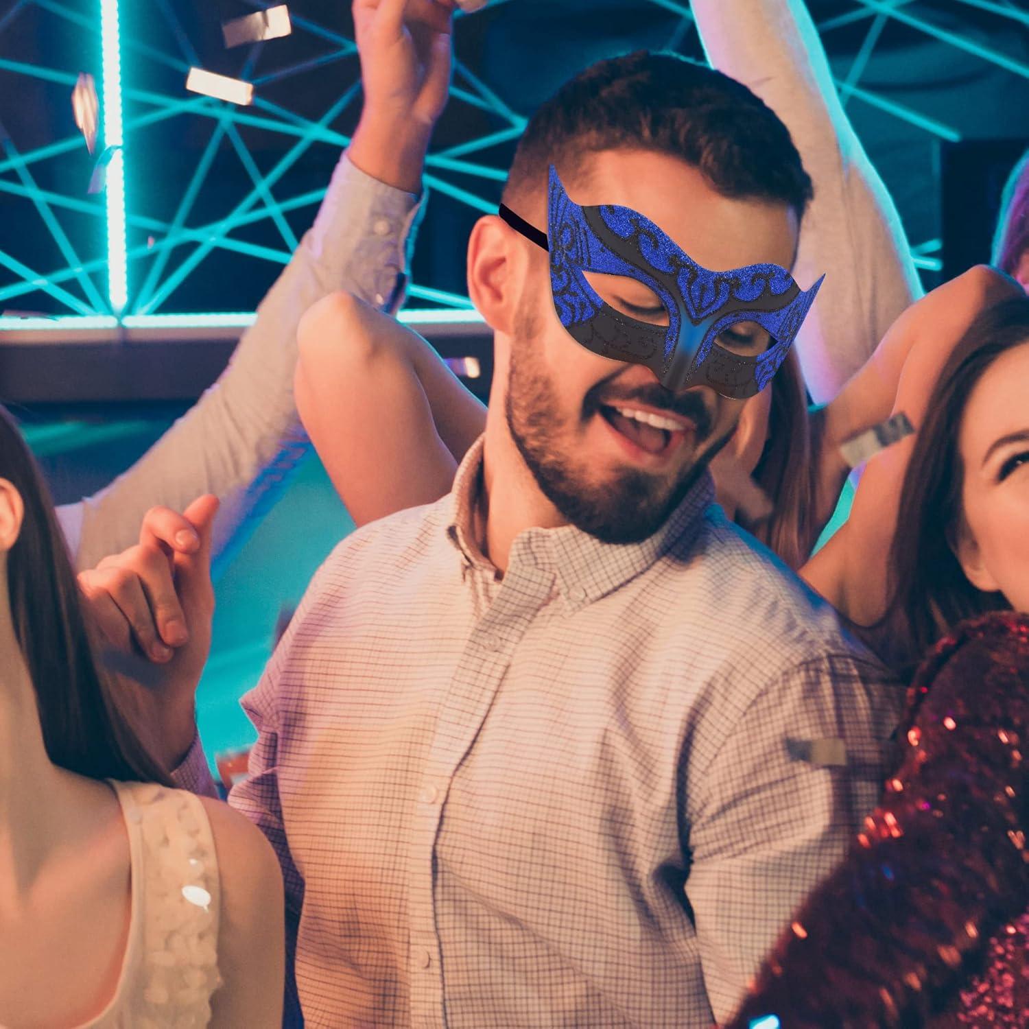 Conjunto de Máscaras de Fiesta para Parejas SIQUK - Negro y Azul