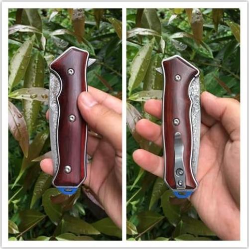 Cuchillo Plegable ALBATROSS HGDK001 Damasco 90 mm Mango Cocobolo