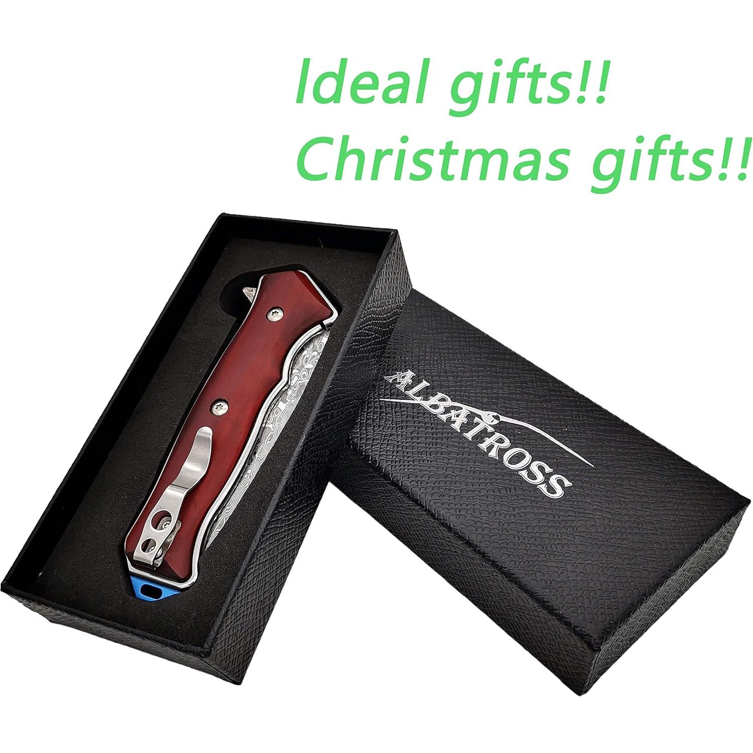 Cuchillo Plegable ALBATROSS HGDK001 Damasco 90 mm Mango Cocobolo