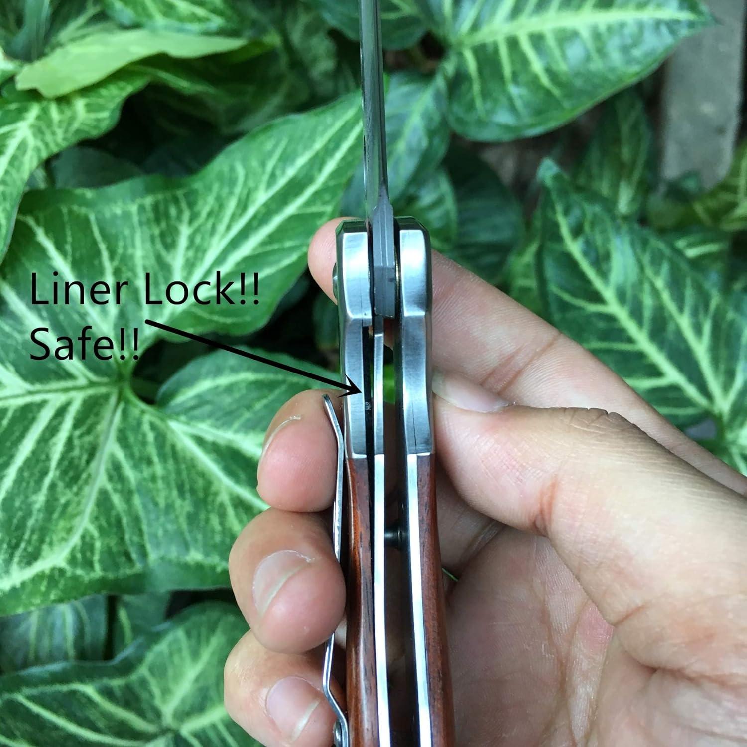 Cuchillo Plegable EDC ALBATROSS HGDK007 Acero Damasco 66mm