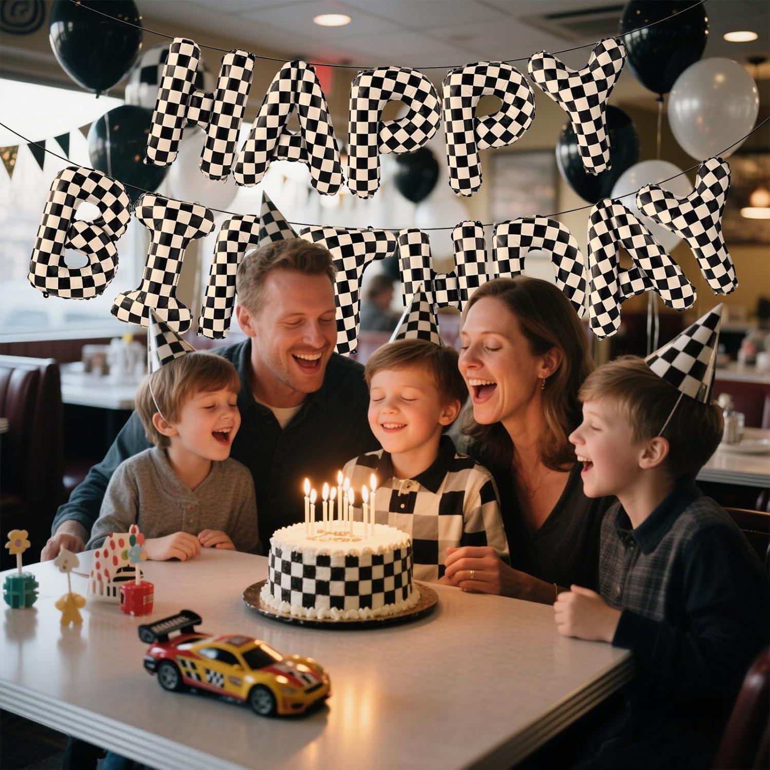 Banner Cumpleaños Feliz Coches de Carreras AXBMM 3.66m