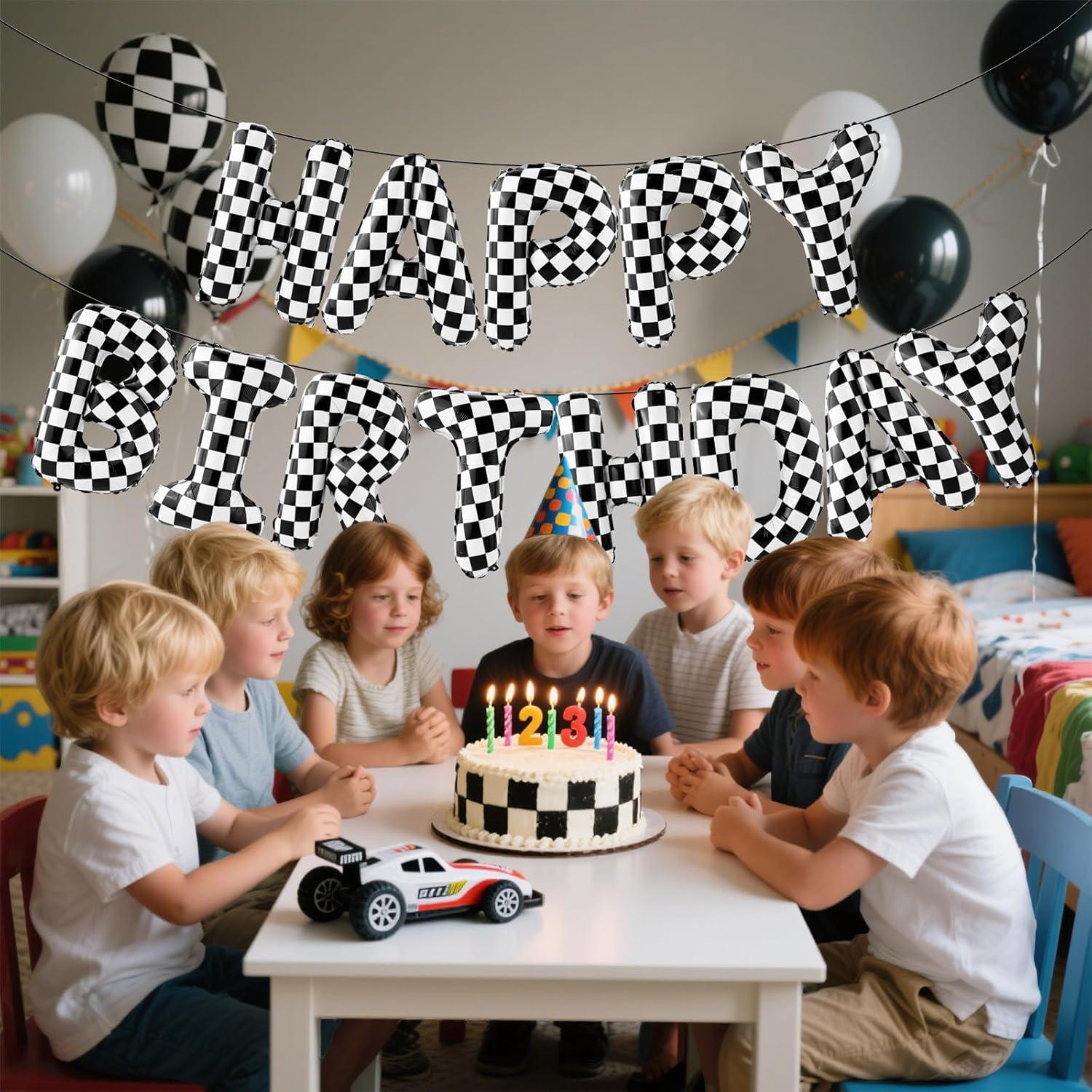 Banner Cumpleaños Feliz Coches de Carreras AXBMM 3.66m