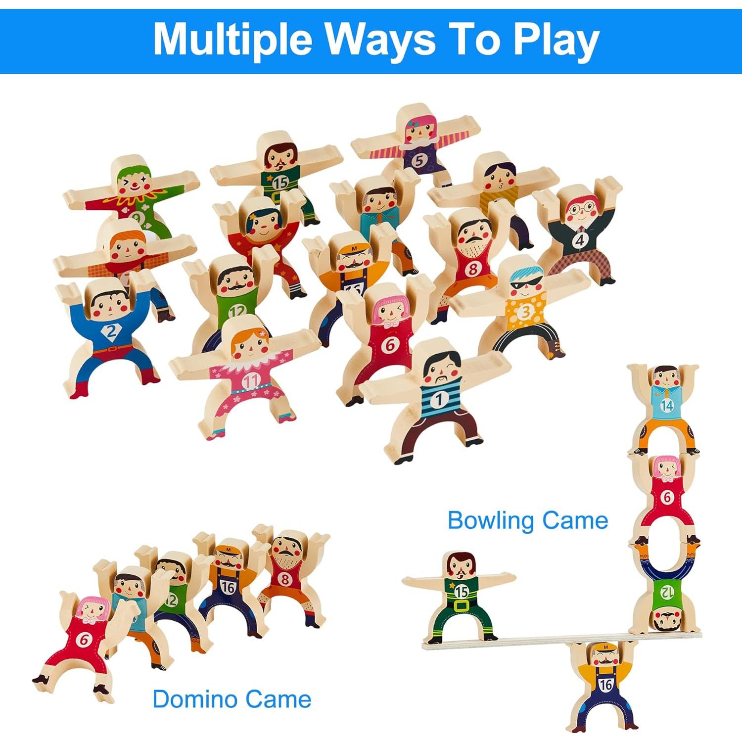 Juguete Apilable de Madera Circo HÉRCULES 16 Piezas