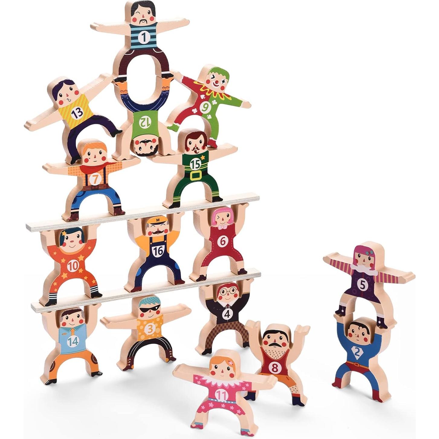 Juguete Apilable de Madera Circo HÉRCULES 16 Piezas
