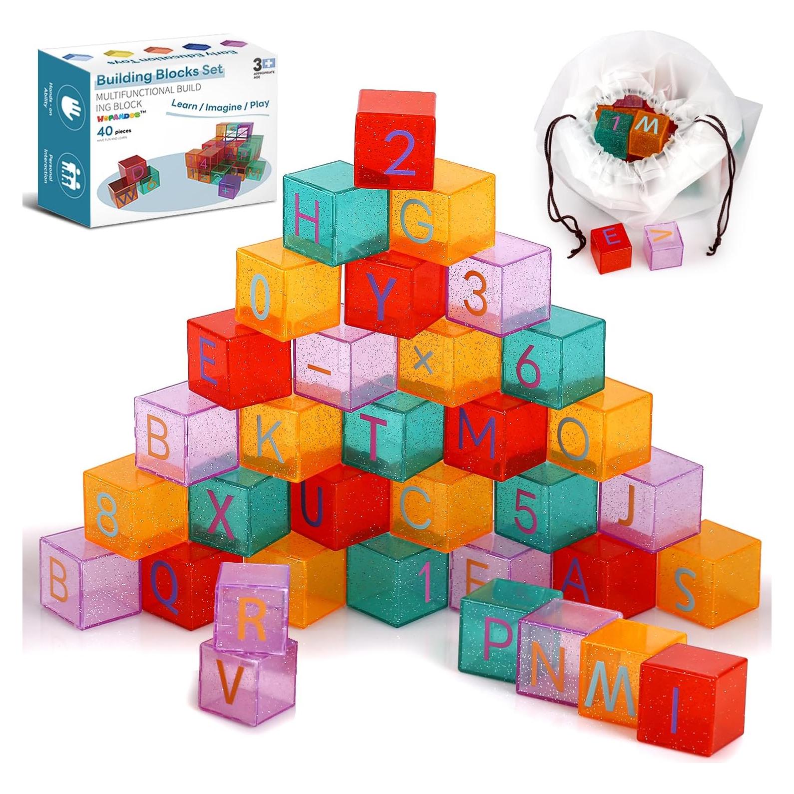 Bloques de Construcción HOPANDOS 40 Piezas Educativos 1.3"