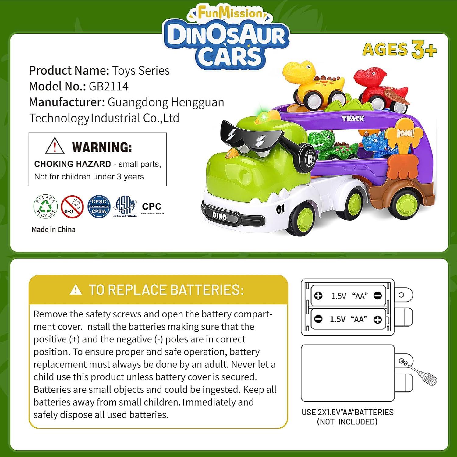 Set de Juguetes de Dinosaurio 5 en 1 FunMission - Verde