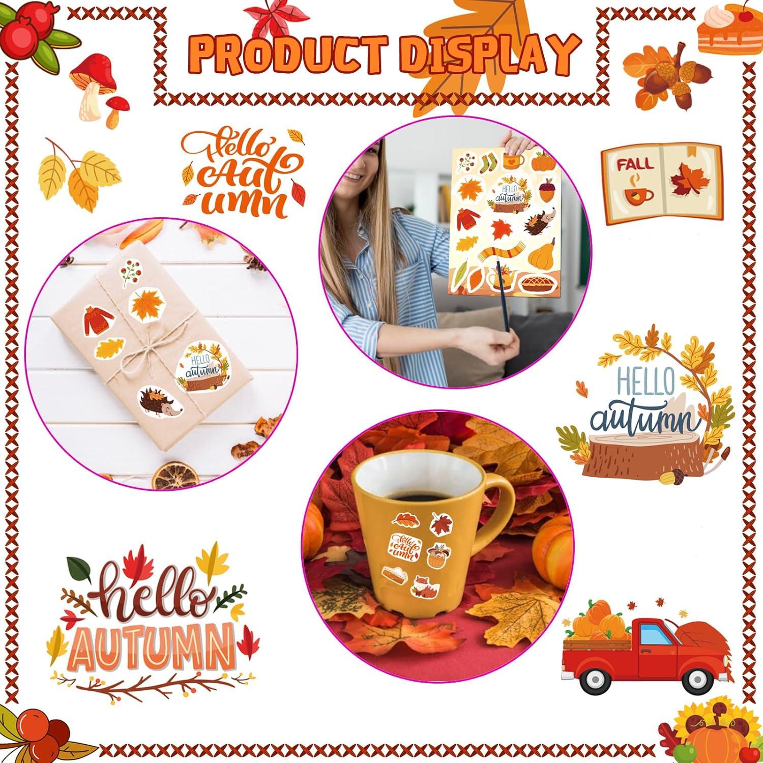 Juego de Stickers de Otoño Jovial & Joyful - 32 Hojas Decorativas
