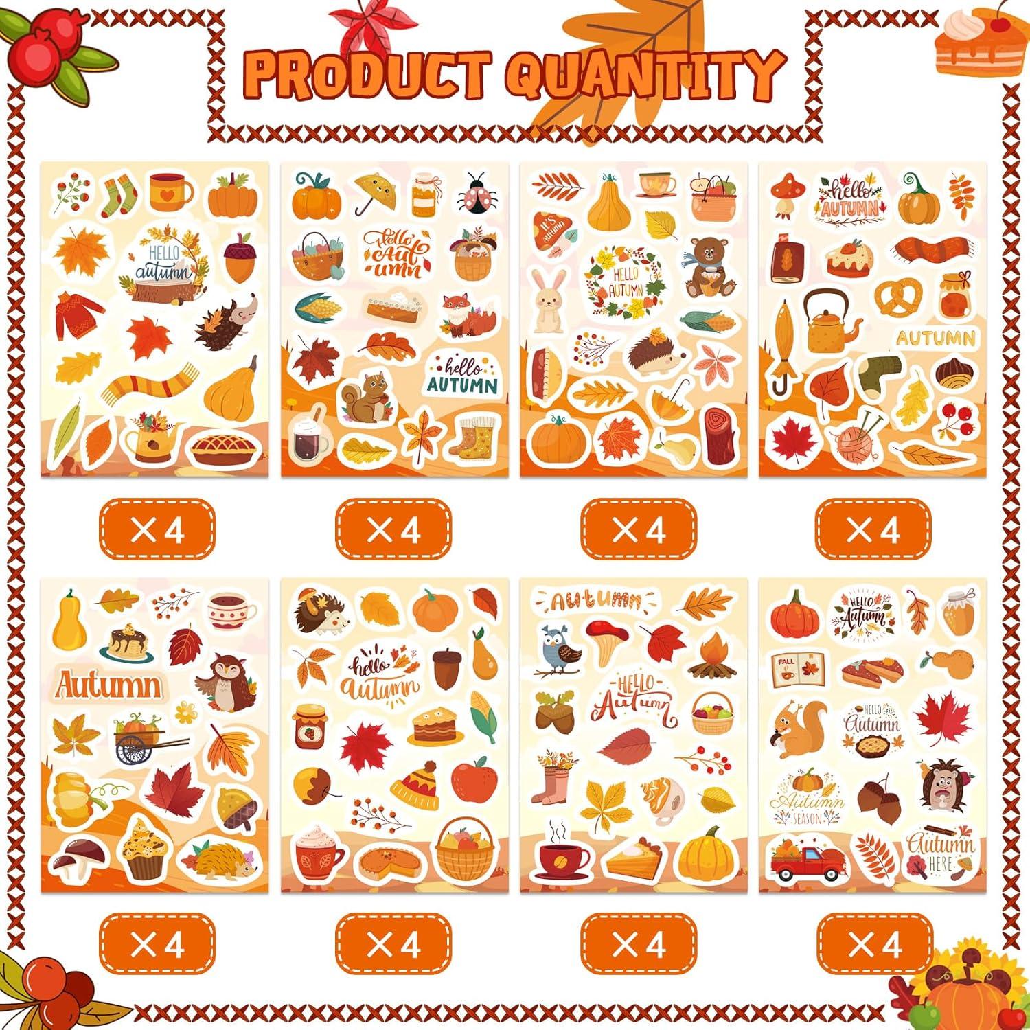 Juego de Stickers de Otoño Jovial & Joyful - 32 Hojas Decorativas