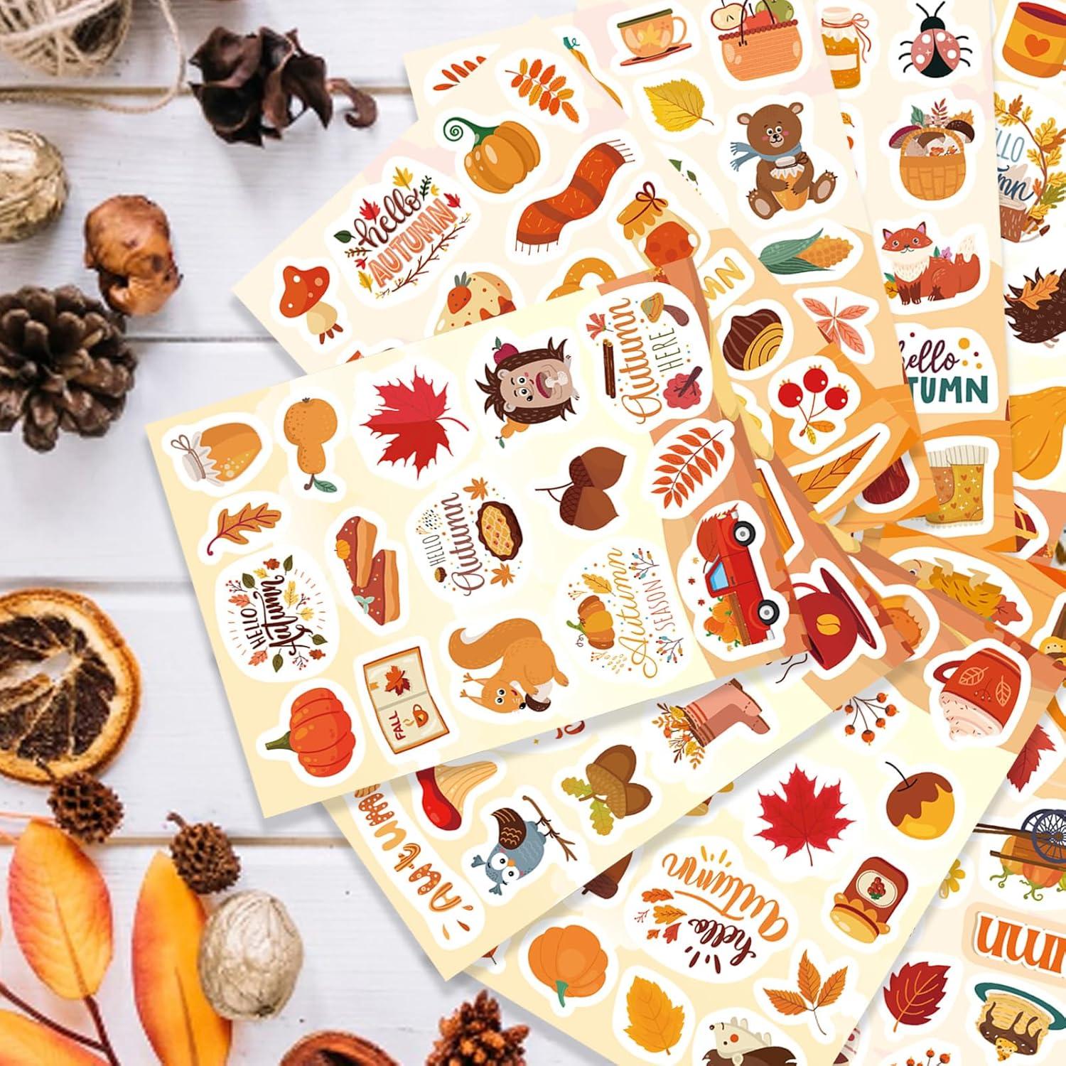 Juego de Stickers de Otoño Jovial & Joyful - 32 Hojas Decorativas