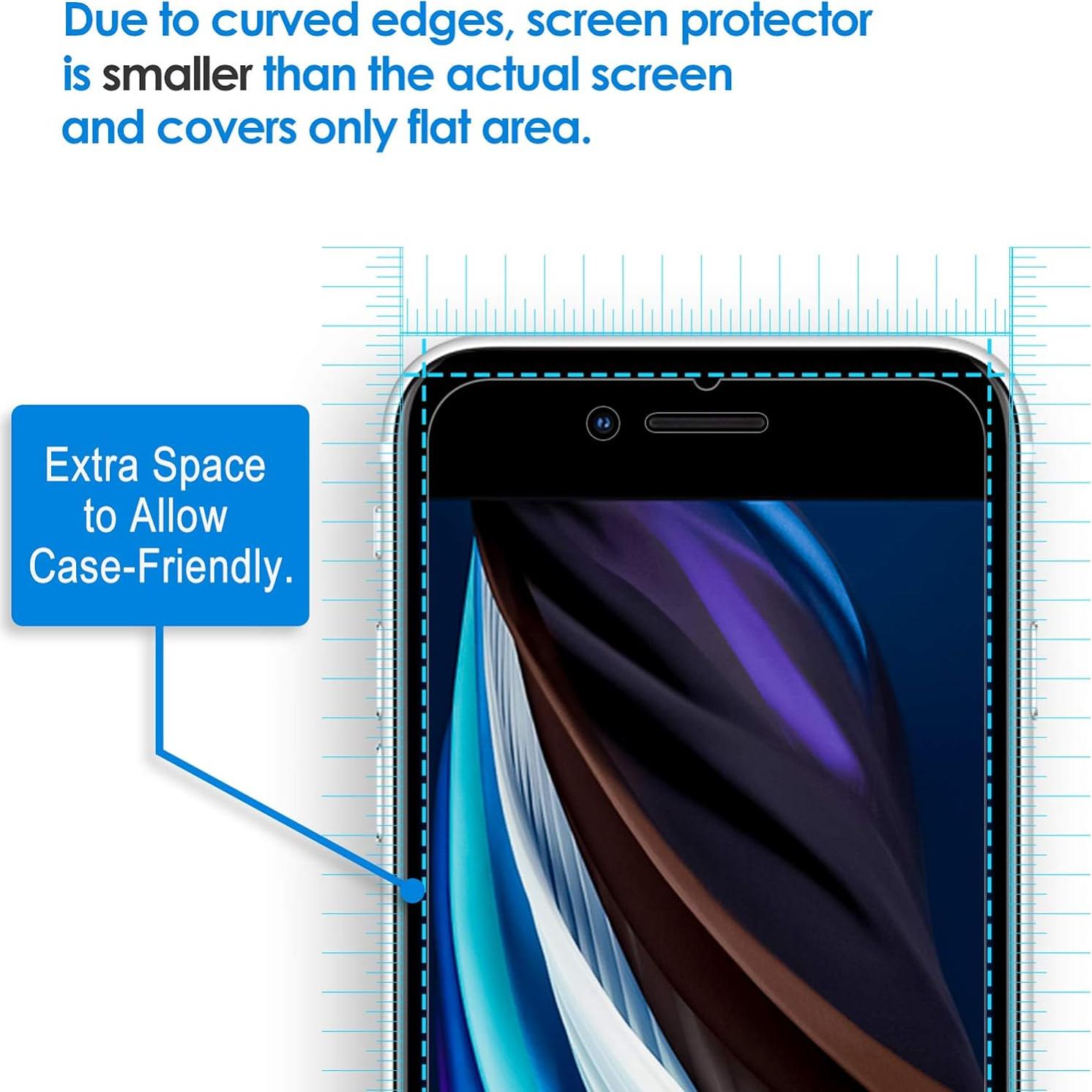 Protector de Pantalla JETech para iPhone SE 3/2, Vidrio Templado, 3 Unidades