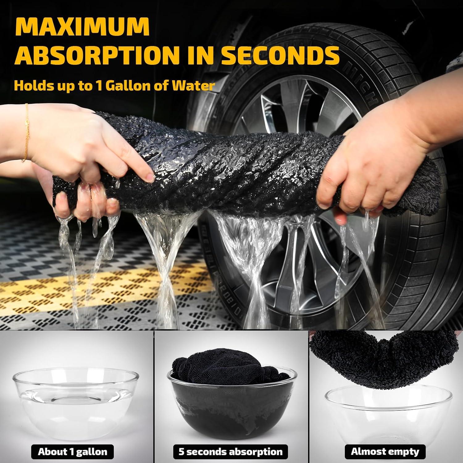 Paquete de 2 Toallas de Microfibra SMINDER 1200 GSM Gris 91x61 cm