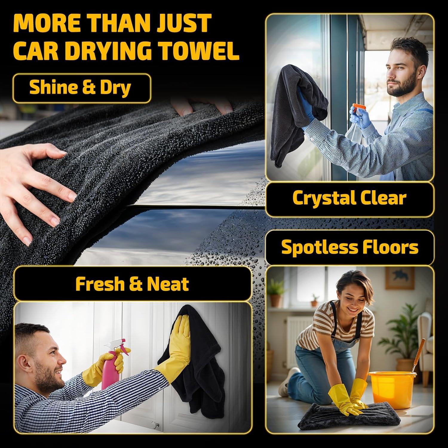 Paquete de 2 Toallas de Microfibra SMINDER 1200 GSM Gris 91x61 cm