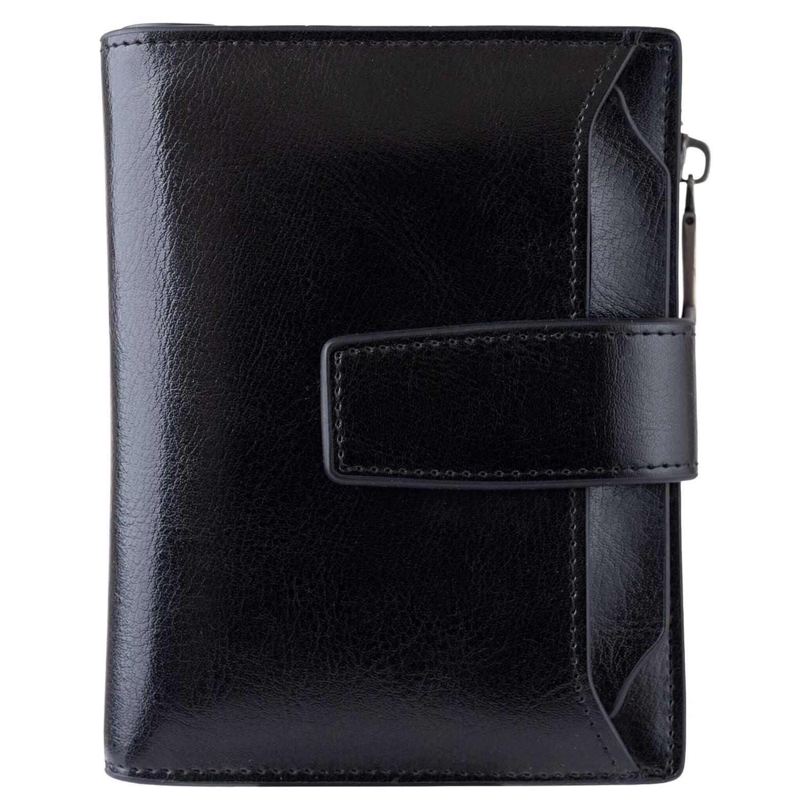 Cartera Bifolding de Cuero Bveyzi para Mujeres con RFID