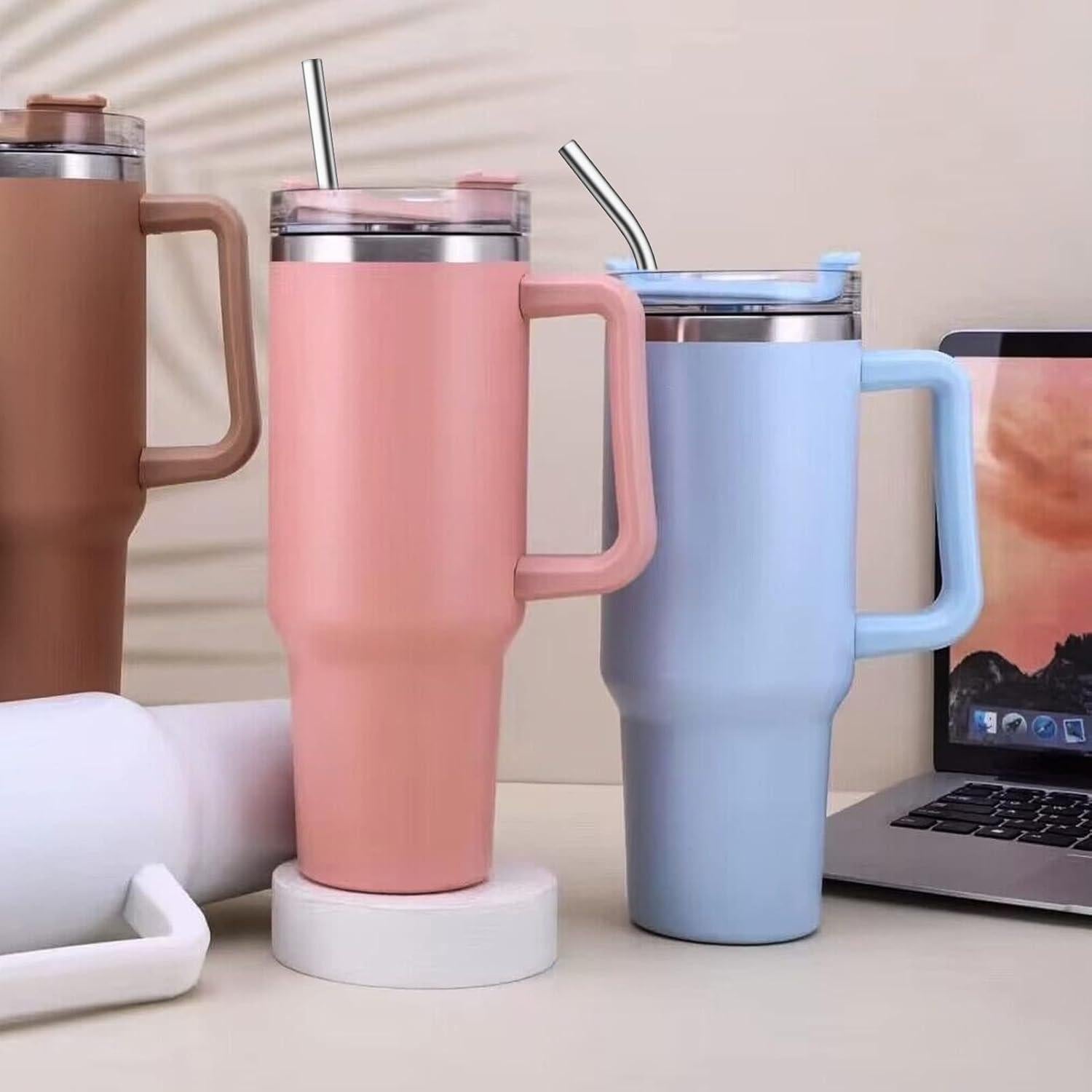 Popotes de Metal AIERSA 12" Reutilizables para Vaso Stanley 40oz