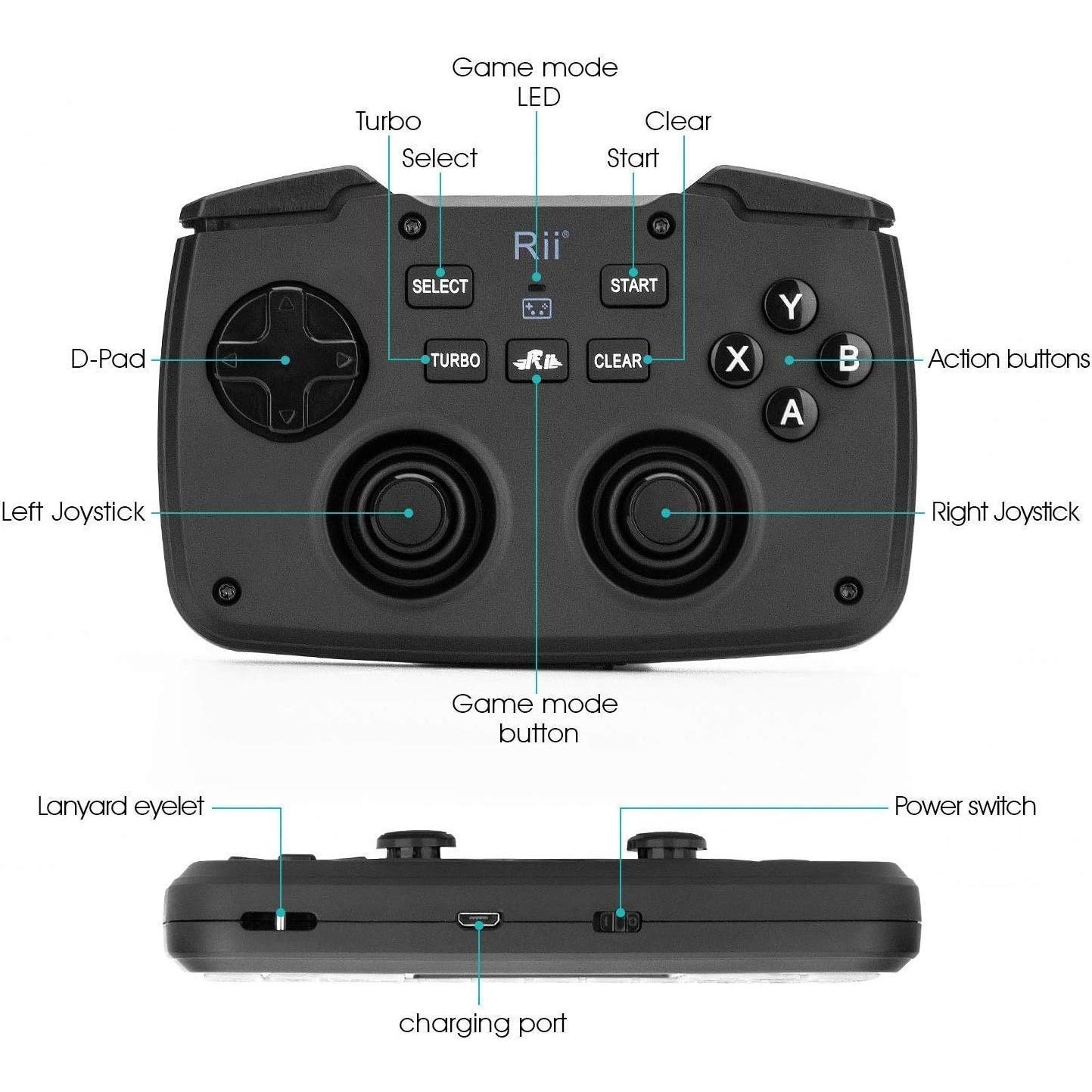Controlador Rii RK707 3 en 1 Teclado y Ratón Inalámbrico