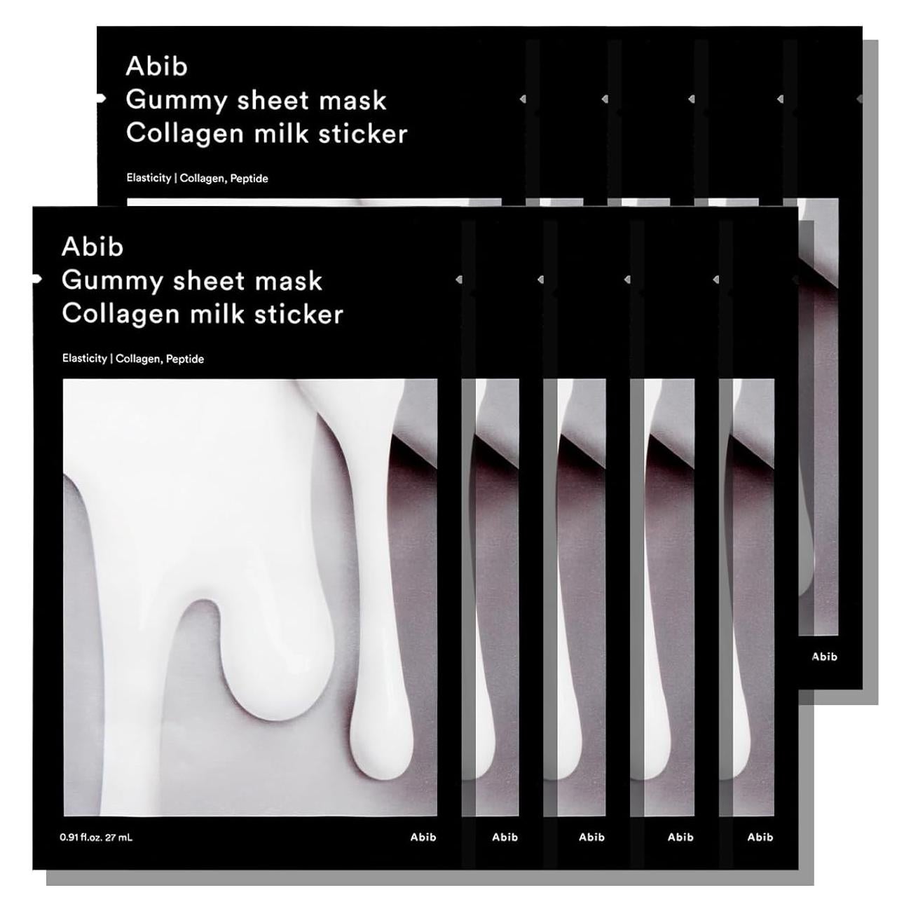 Mascarilla de Hoja Gummy Abib Colágeno Leche 10 Hojas - Hidratación y Elasticidad