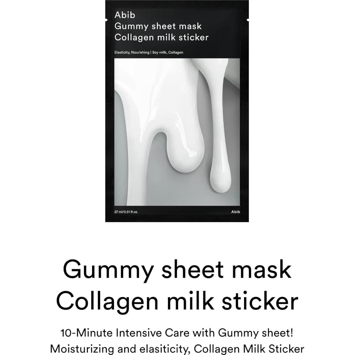 Mascarilla de Hoja Gummy Abib Colágeno Leche 10 Hojas - Hidratación y Elasticidad