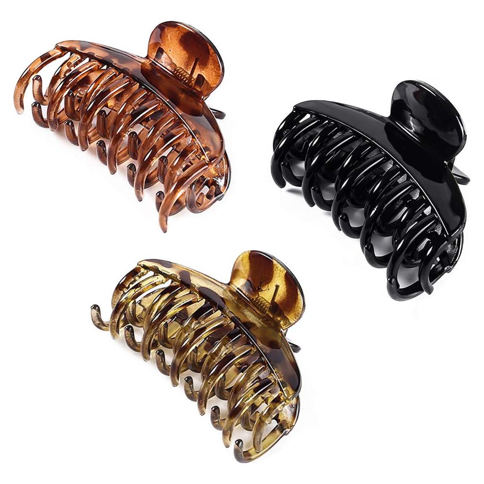 Clips de Pelo DEEKA 3 Piezas 6.35 cm Dientes Dobles Mujer