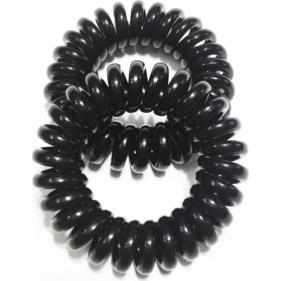 27 Coletas Espirales Elásticas Reazana 4cm Negro para Cabello