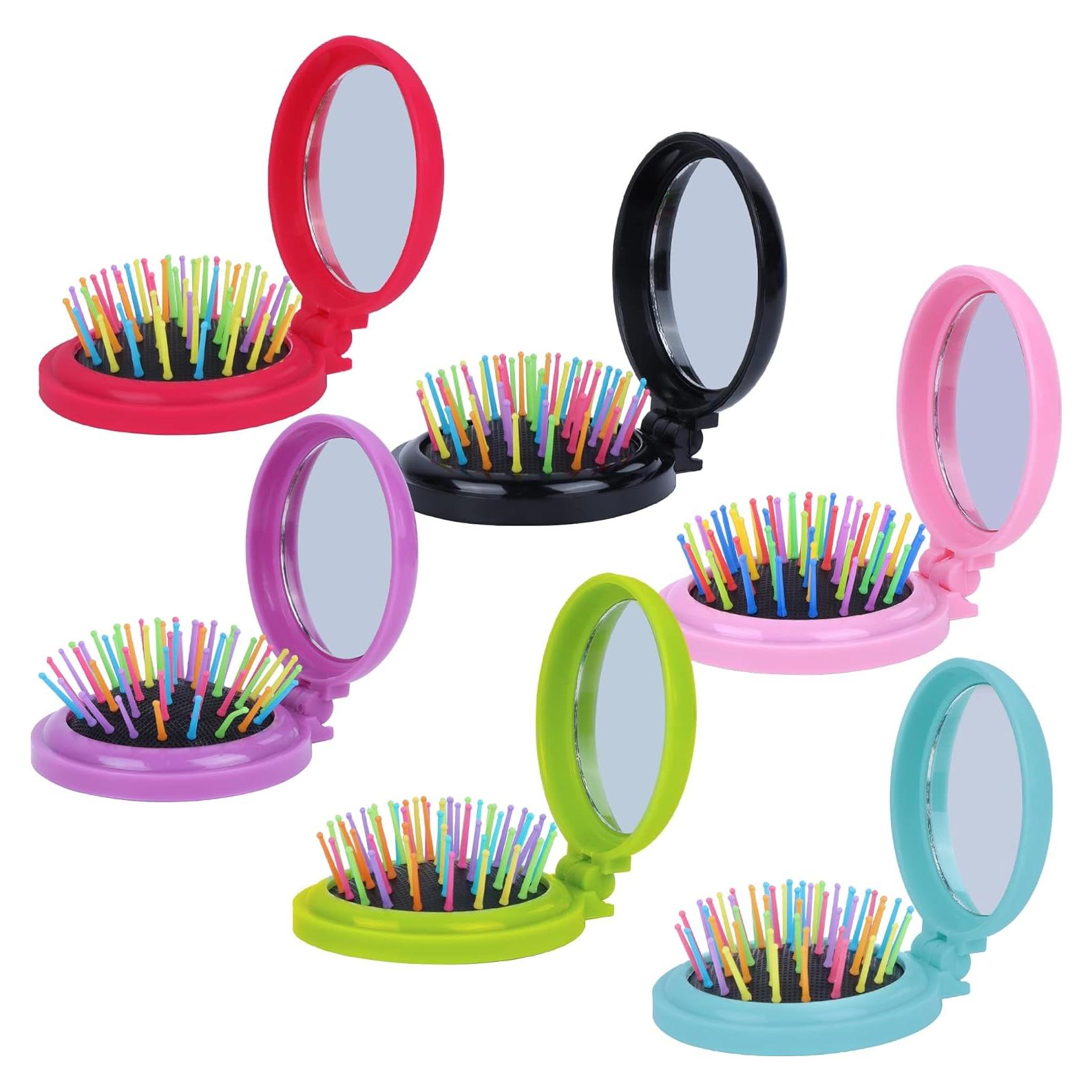 Juego de 6 Cepillos de Pelo Plegables con Espejo - Casa de Linternas