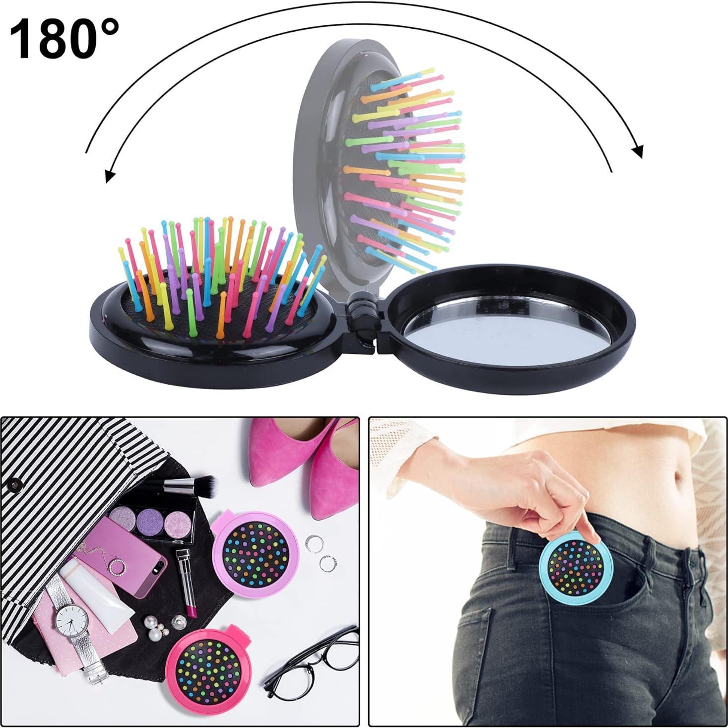 Juego de 6 Cepillos de Pelo Plegables con Espejo - Casa de Linternas