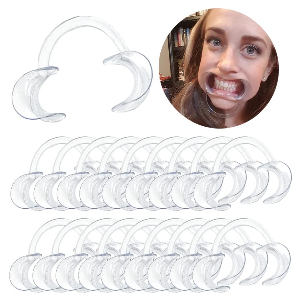 Paquete de 30 Retractores de Mejillas Dentales THINKPRICE - Autoclavables, 100% BPA Libre, Tamaño M, Transparente