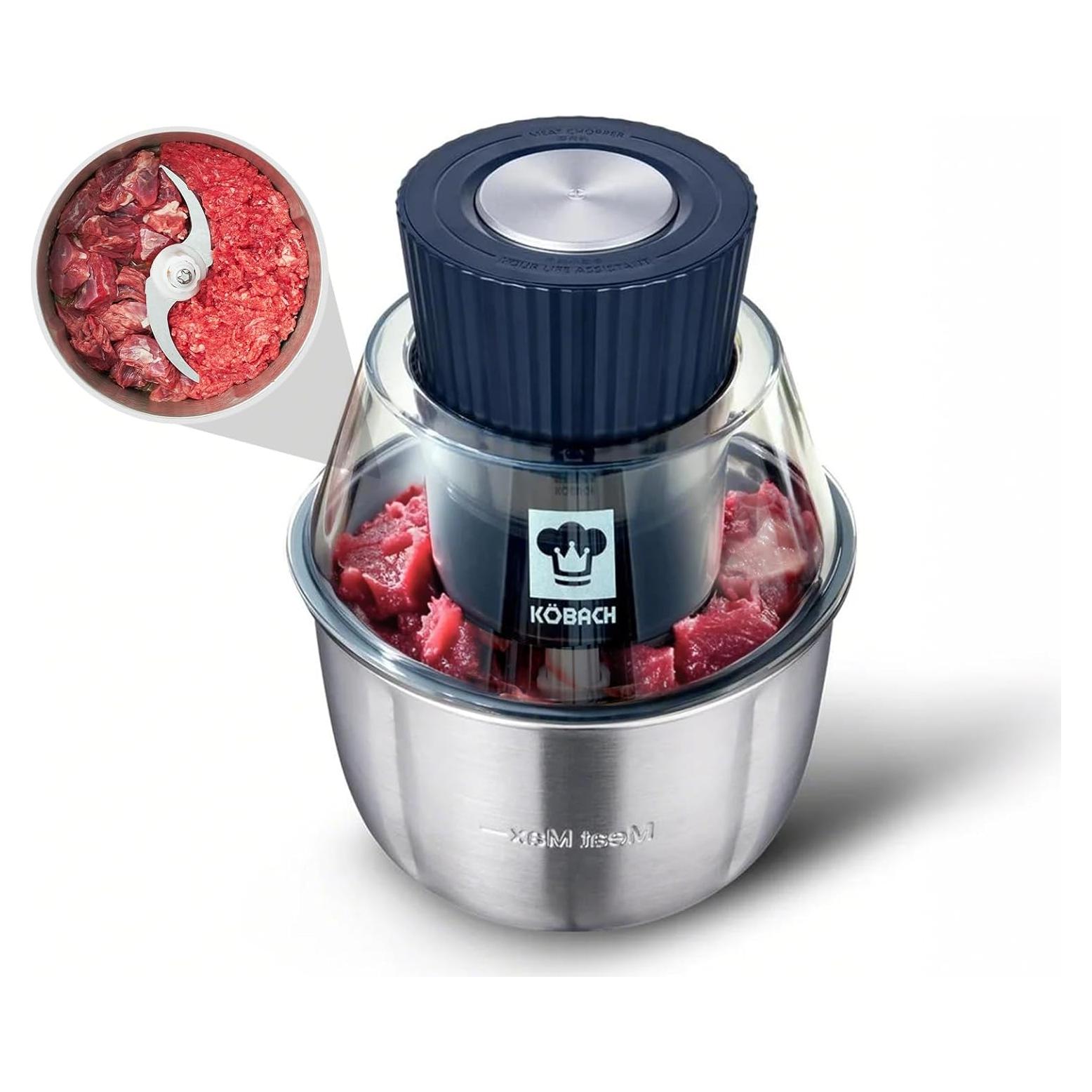 Picadora de Carne Eléctrica KOBACH 1.9L Acero Inoxidable Azul