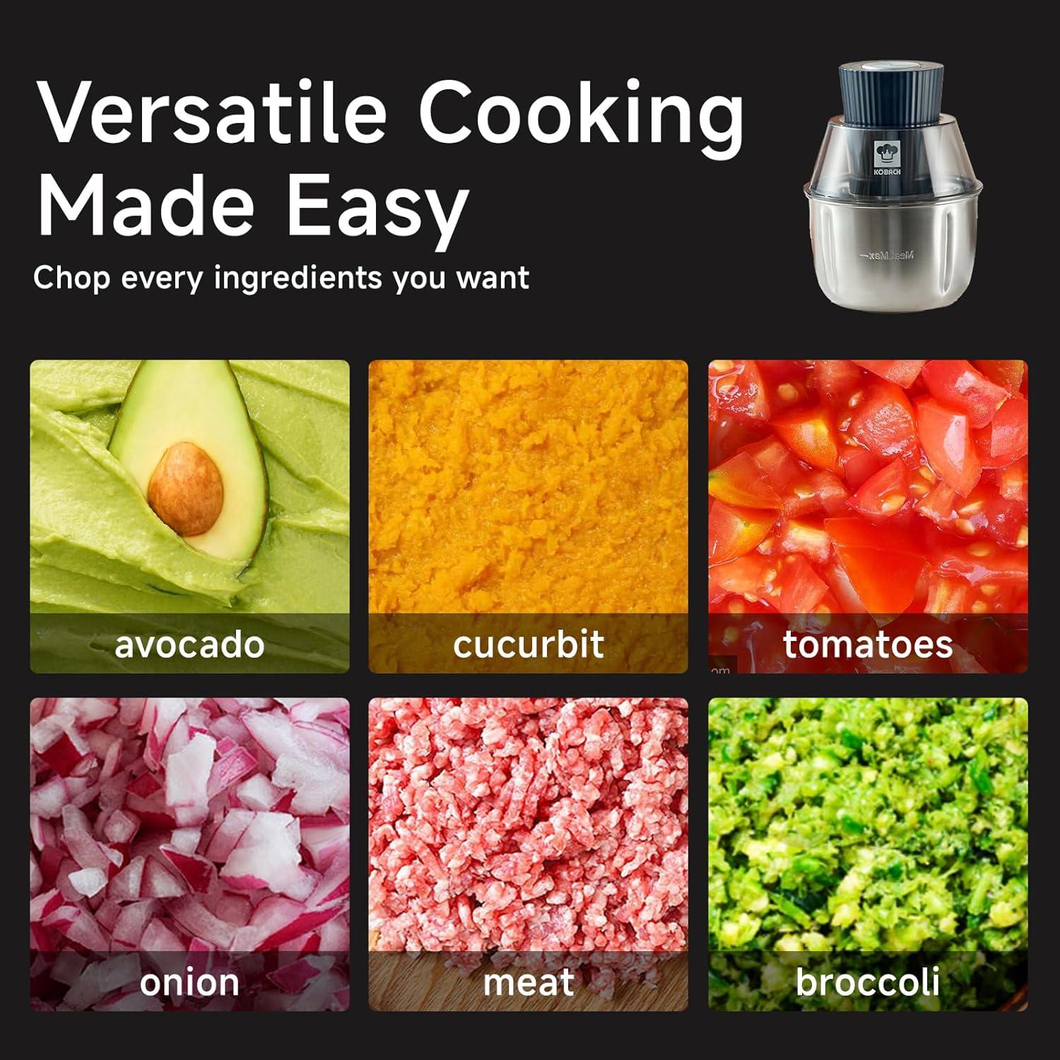 Picadora de Carne Eléctrica KOBACH 1.9L Acero Inoxidable Azul