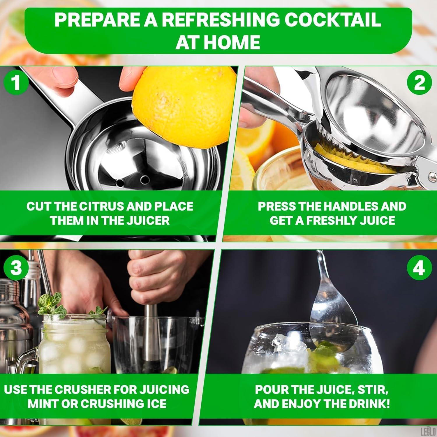 Set de Cócteles LEGLO 3 Piezas - Exprimidor, Cuchara y Muddler