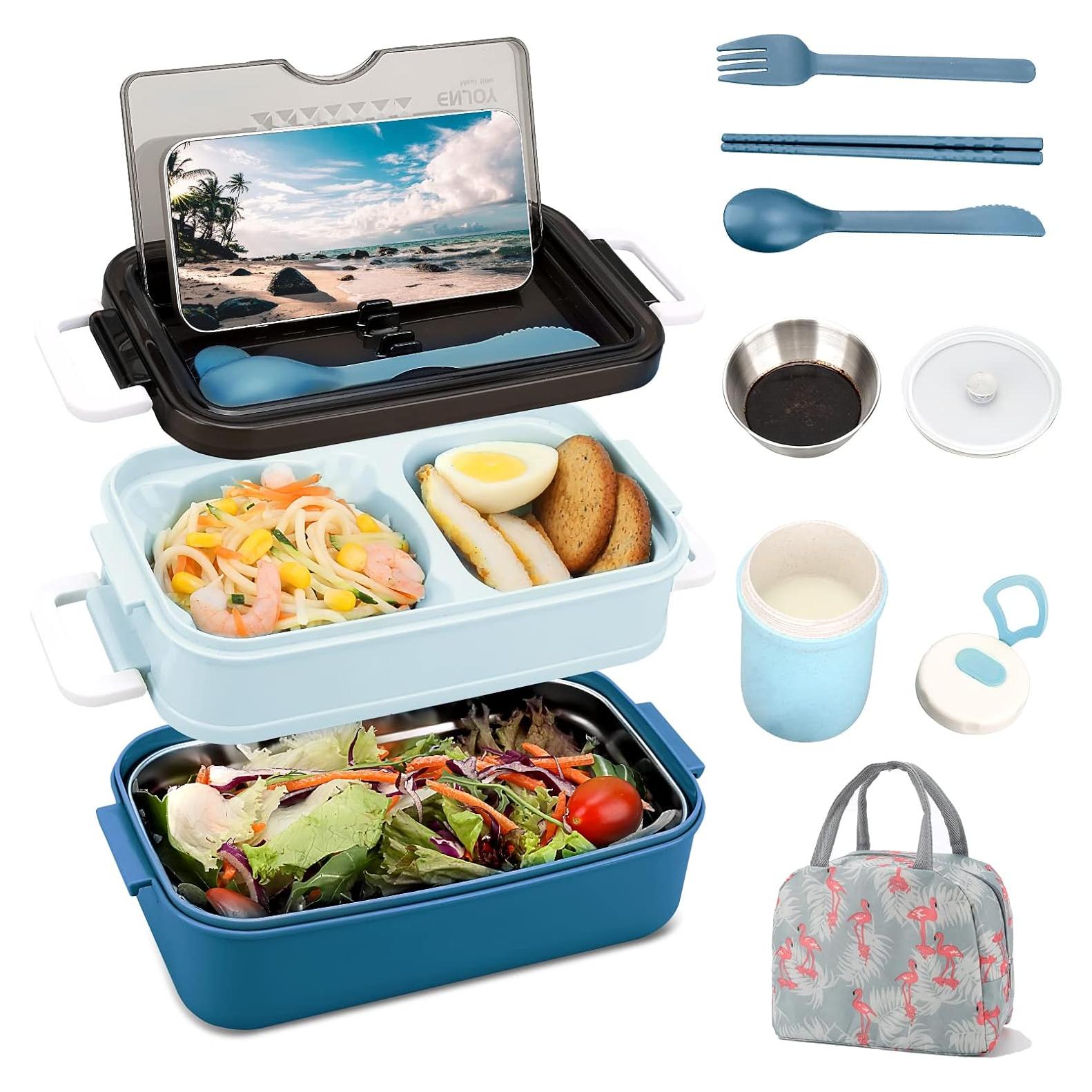 Caja de Almuerzo Bento Doble Capa SAVTON 1200ml Azul