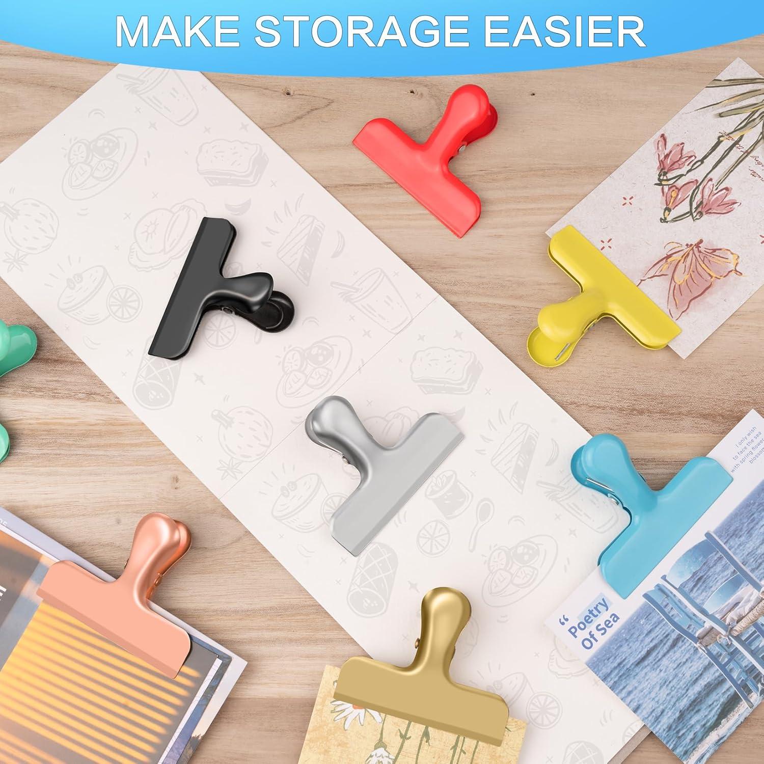 Paquete de 12 Clips de Acero Inoxidable WUDIME 7.6 cm Negro