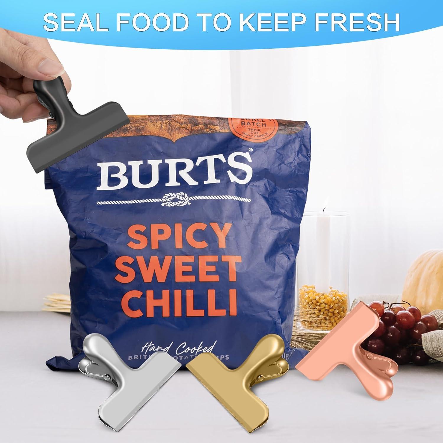 Paquete de 12 Clips de Acero Inoxidable WUDIME 7.6 cm Negro