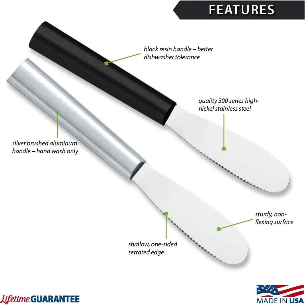 Cuchillo para Untar RADA Negro 8.57 cm Hoja Serrada