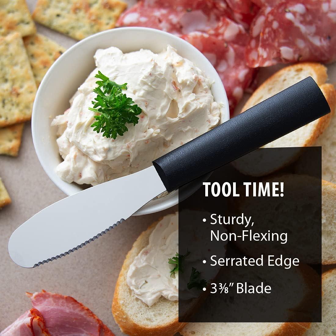 Cuchillo para Untar RADA Negro 8.57 cm Hoja Serrada