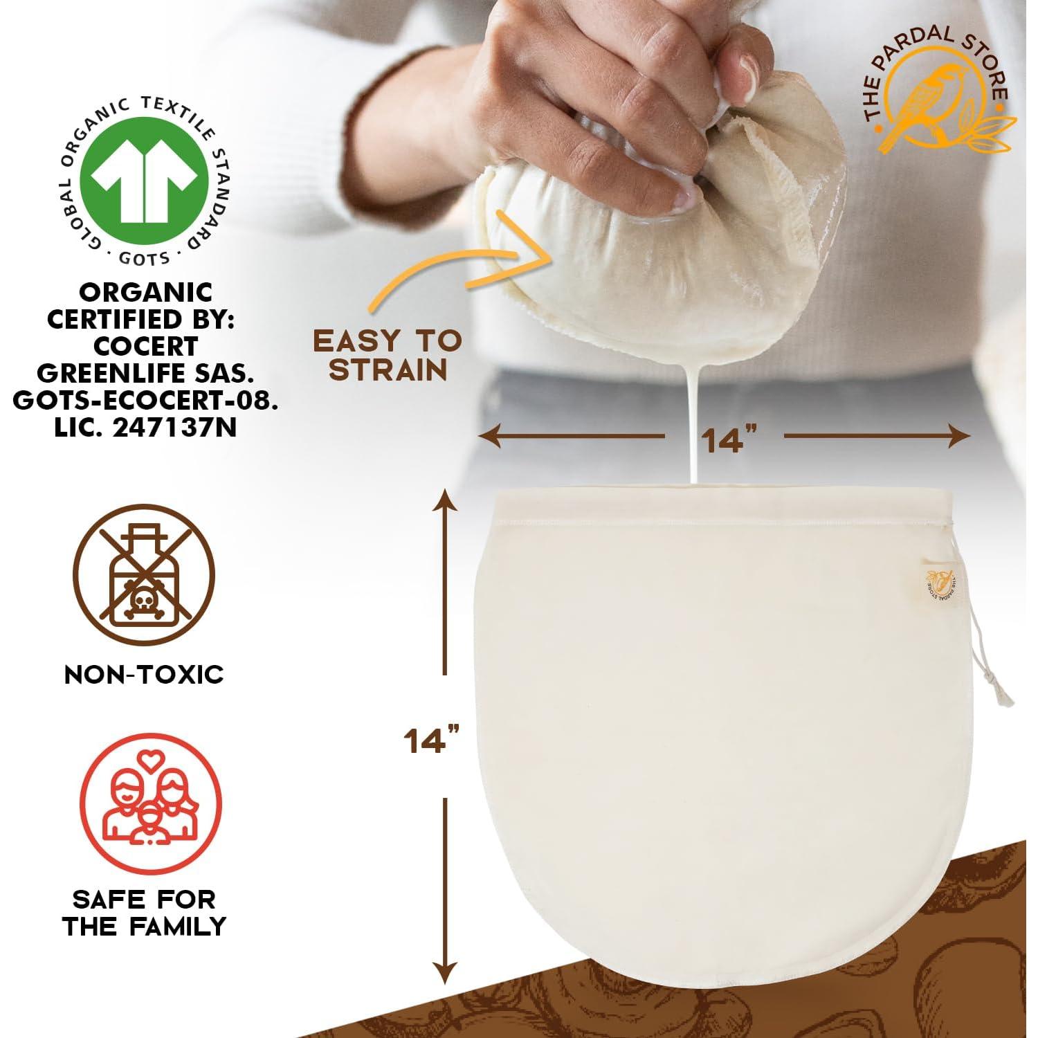 Bolsa para Leche de Nueces The Pardal Store 35.56cm Algodón Orgánico