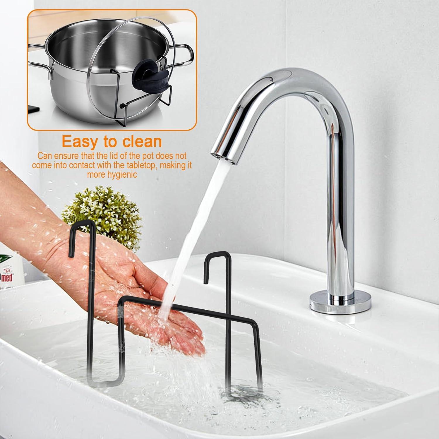 Soporte para tapa de olla de cocción lenta YiePhiot - Acero inoxidable, 2 paquetes