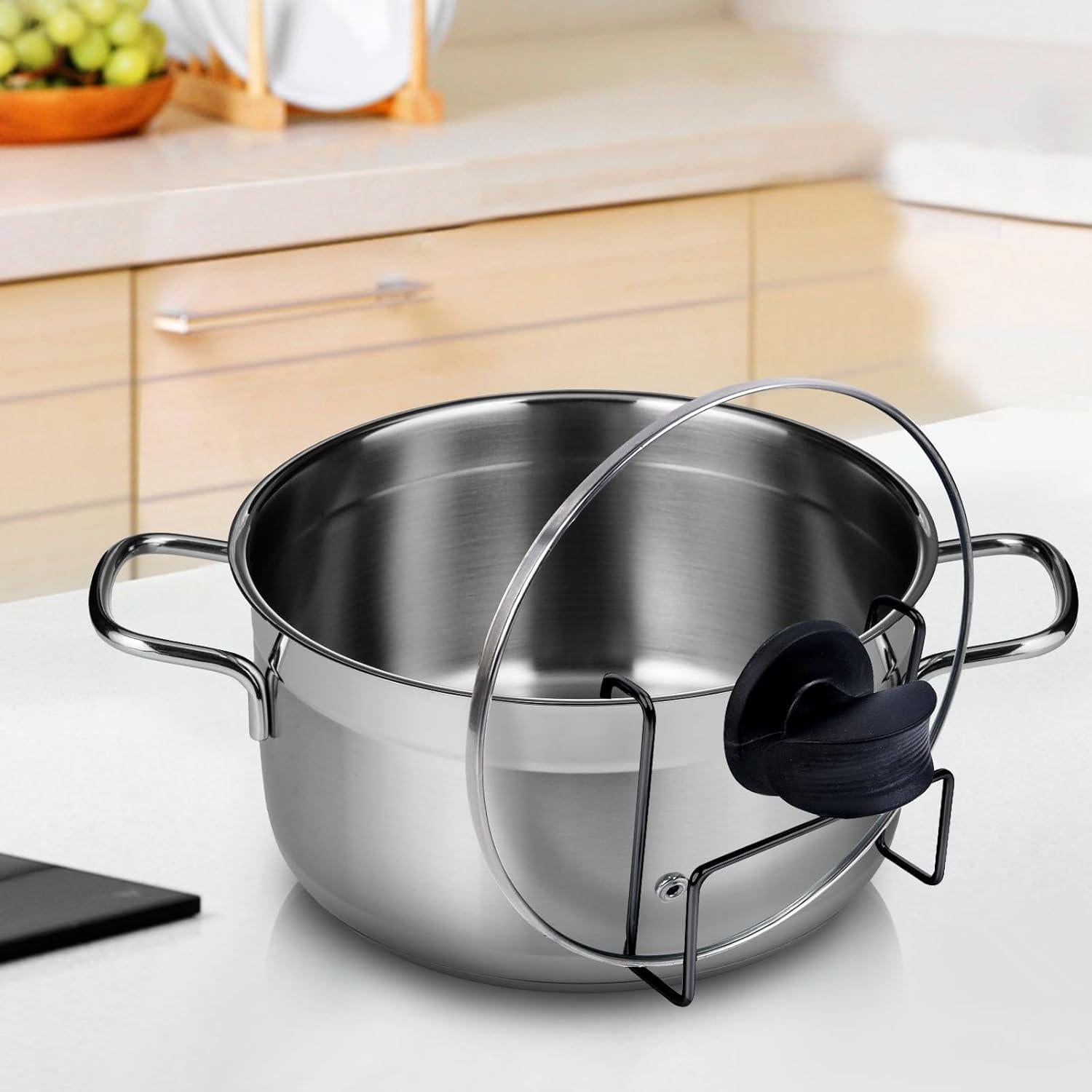 Soporte para tapa de olla de cocción lenta YiePhiot - Acero inoxidable, 2 paquetes